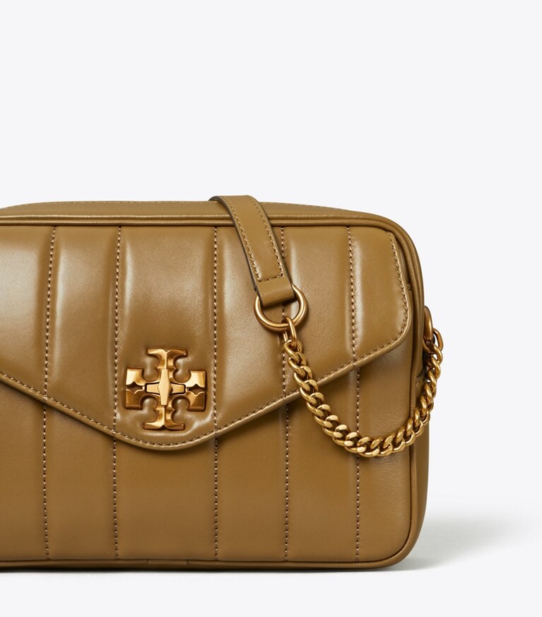 Tory Burch designer crossbody bags Kira Quilted Camera Bag in TOASTED SESAME detail