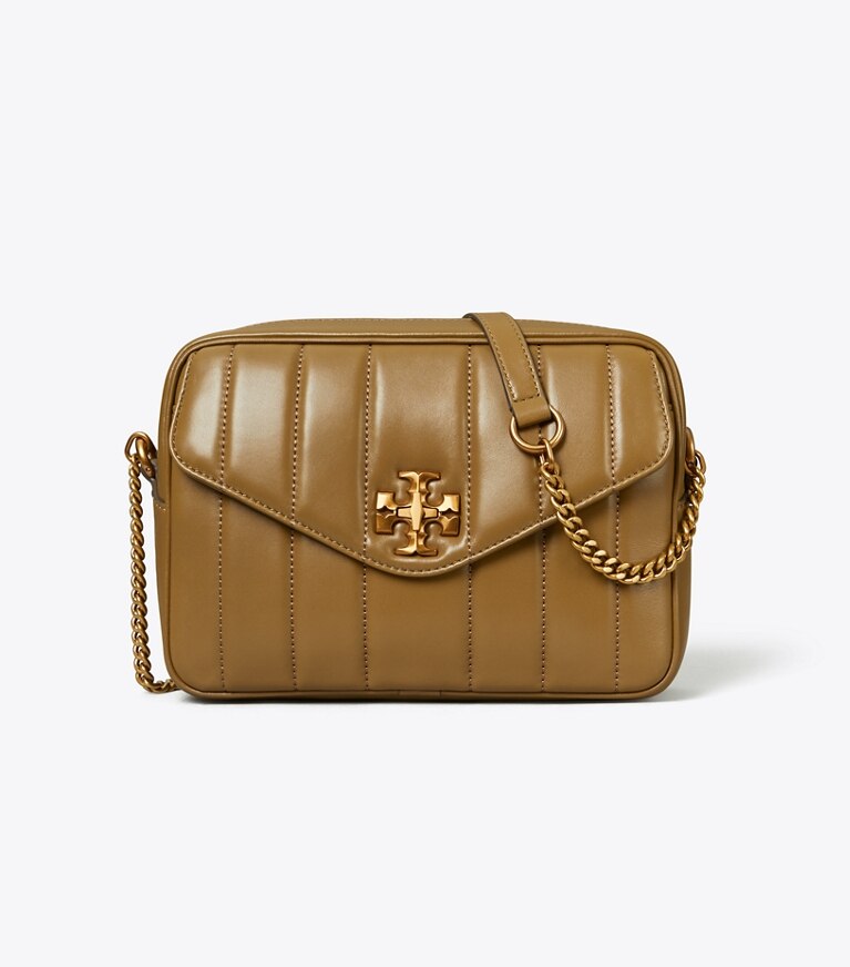 Tory Burch designer crossbody bags Kira Quilted Camera Bag in TOASTED SESAME front