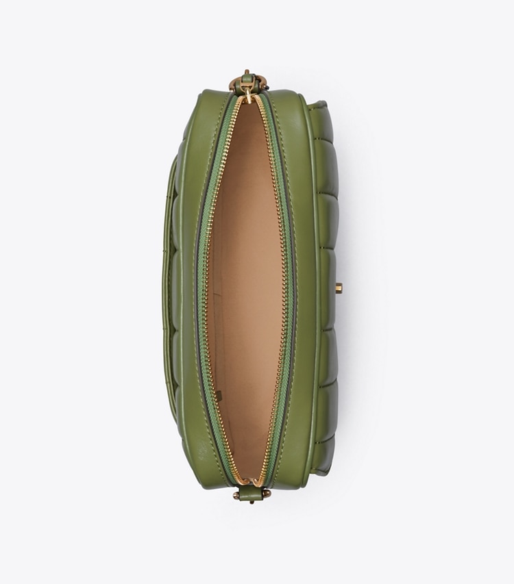 Tory Burch designer crossbody bags Kira Quilted Camera Bag in Daphne / Rolled Gold overhead