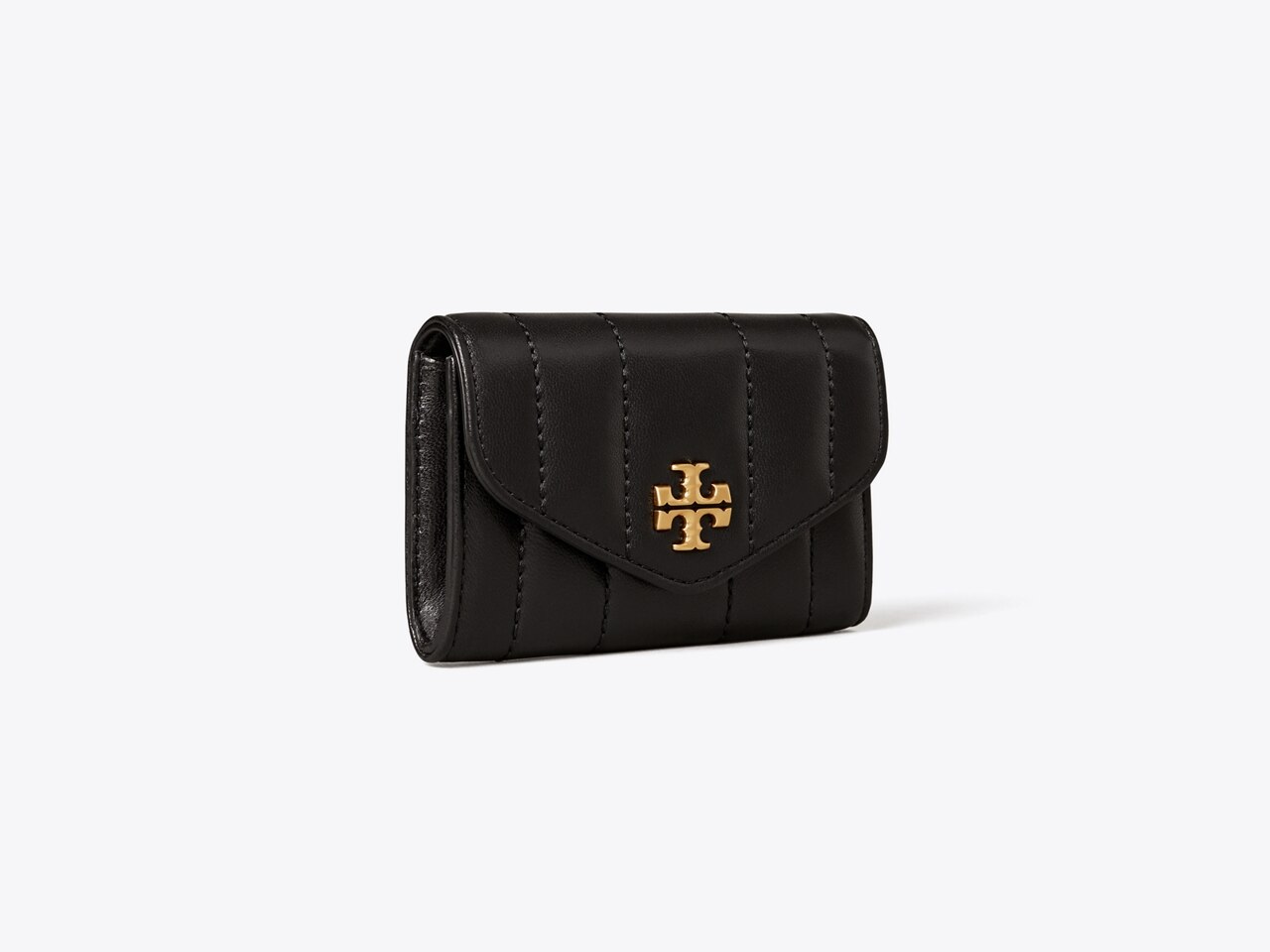  Tory Burch Women's Kira Chevron Card Case, Black, One