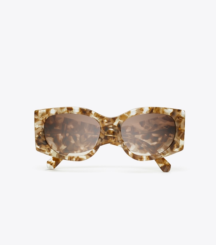 Tory Burch designer occhiali da vista & da sole Kira Rectangle Sunglasses in CLEAR BROWN TORT/BROWN GRADIENT superiore