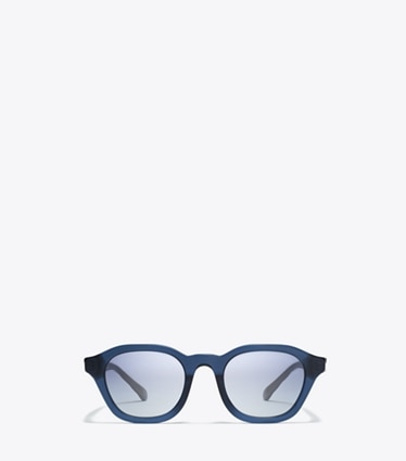 Tory Burch designer サングラス＆アイウェア キラ ラウンド サングラス in TRANSPARENT BLUE/BLUE GRADIENT front