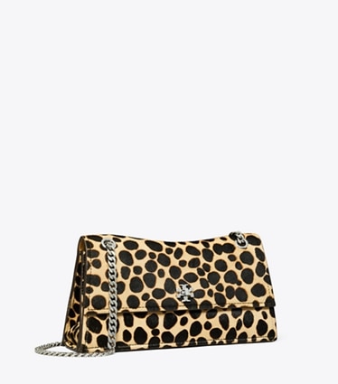 Tory Burch designer schultertaschen Kira Schultertasche aus Kalbshaar mit Drehverschluss in Trench / Black angle