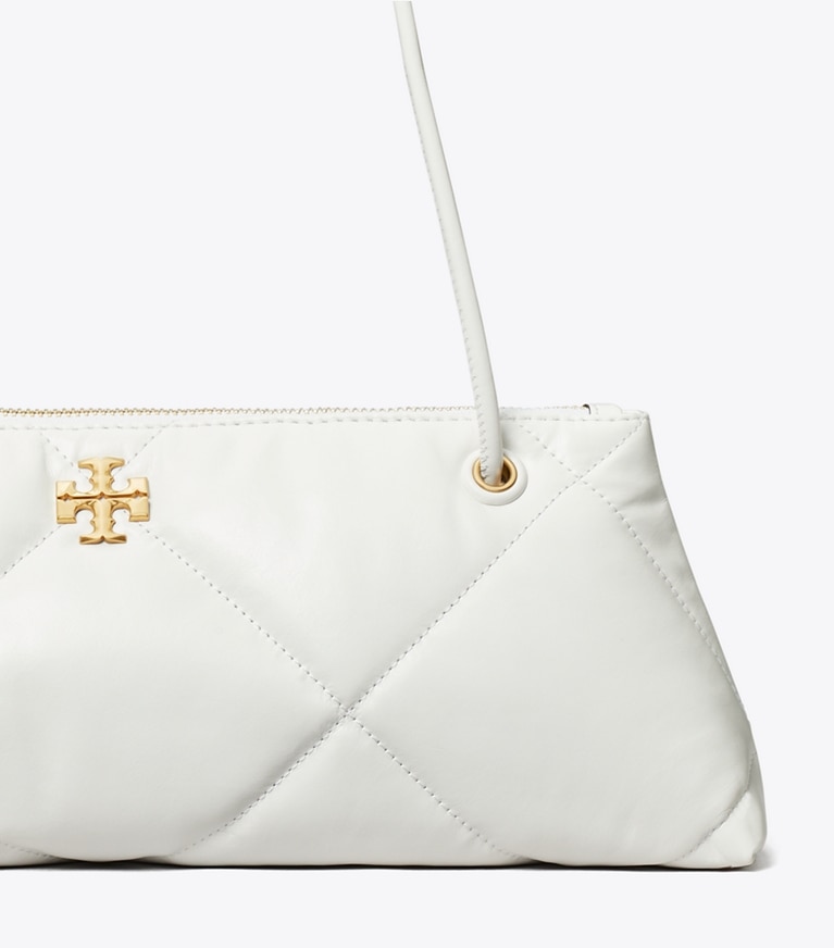Tory Burch designer schultertaschen Kira Schultertasche im Querformat mit Rautensteppung in Blanc angle
