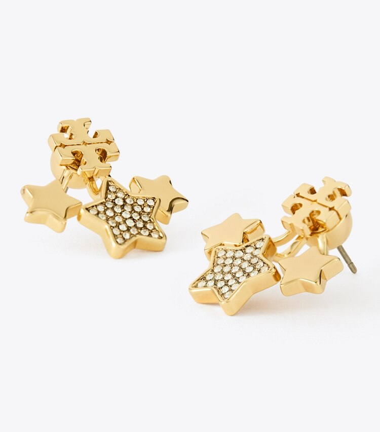 Tory Burch designer earrings Kira Shooting Star Earring in Tory Gold / Crystal detail