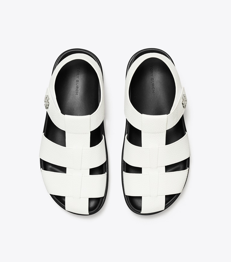 Tory Burch designer sandals Kira Sport Fisherman Sandal in WHITE angle