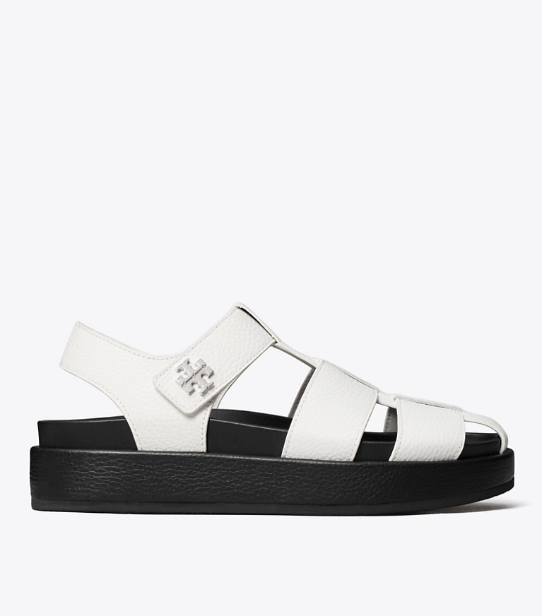 Tory Burch designer sandals Kira Sport Fisherman Sandal in WHITE angle