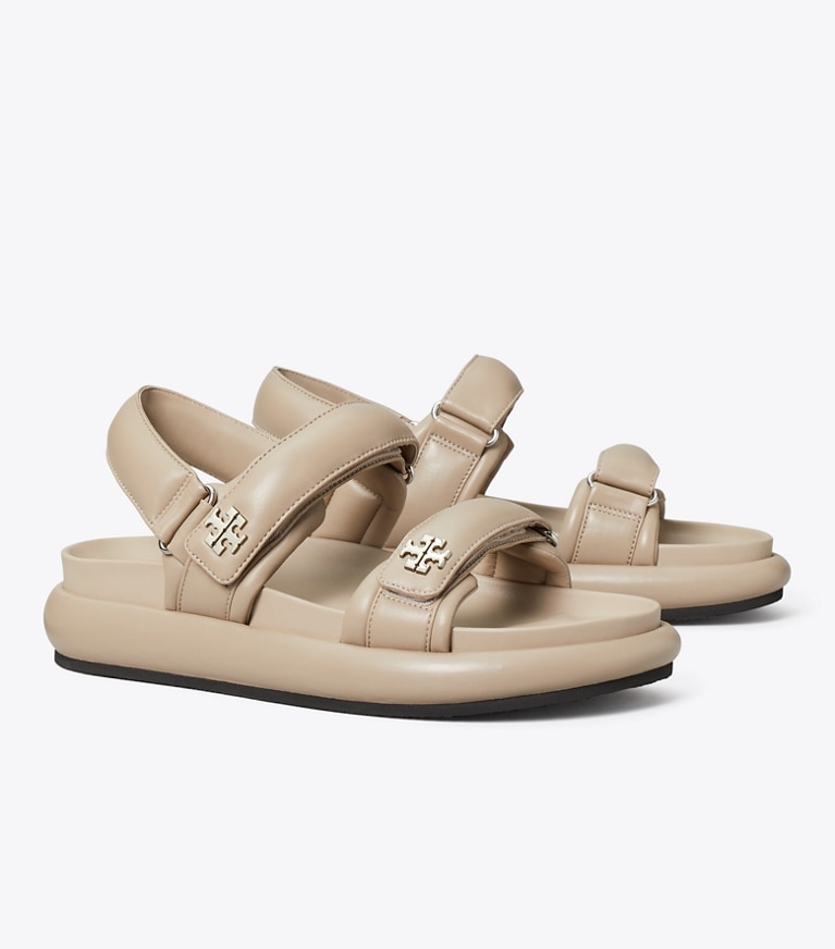 Tory Burch designer サンダル キラ スポーツ パデッド サンダル in OYSTER angle