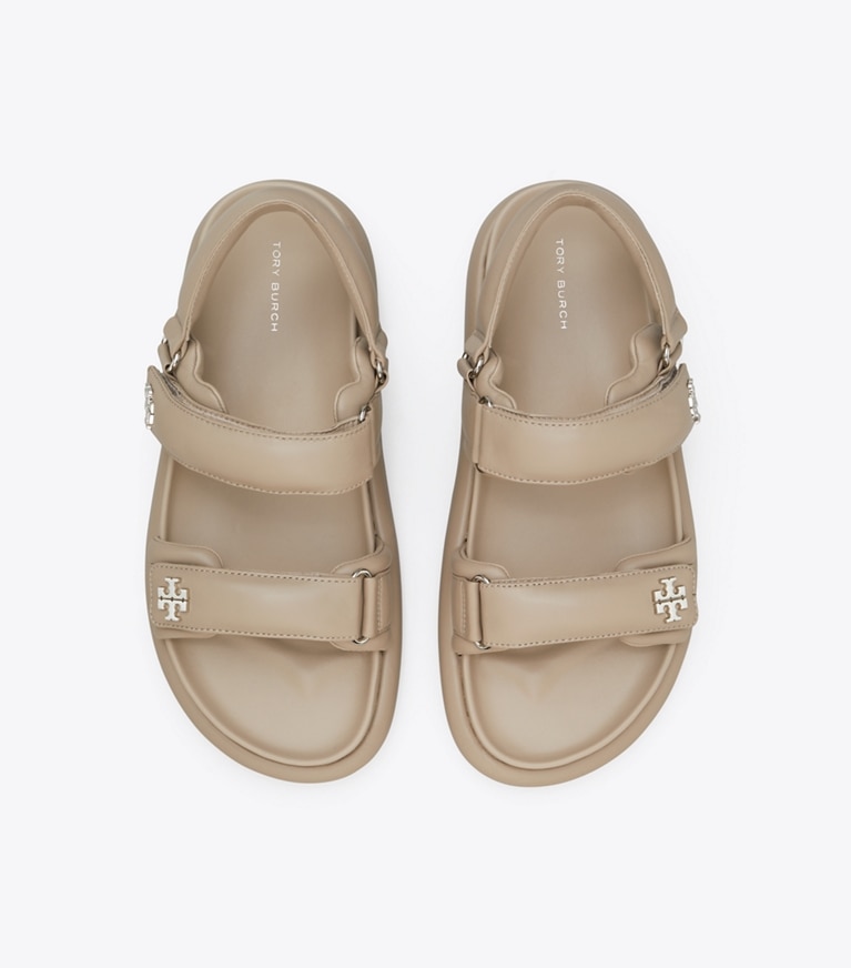 Tory Burch designer サンダル キラ スポーツ パデッド サンダル in OYSTER angle