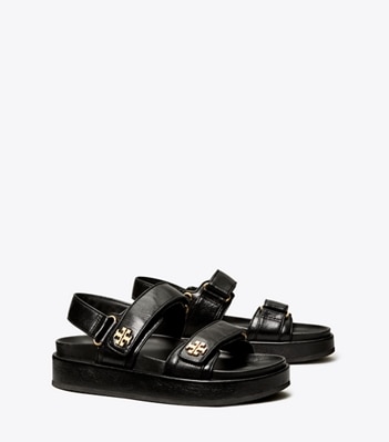 Tory Burch designer sandals Kira Sport Sandal in BLACK angle