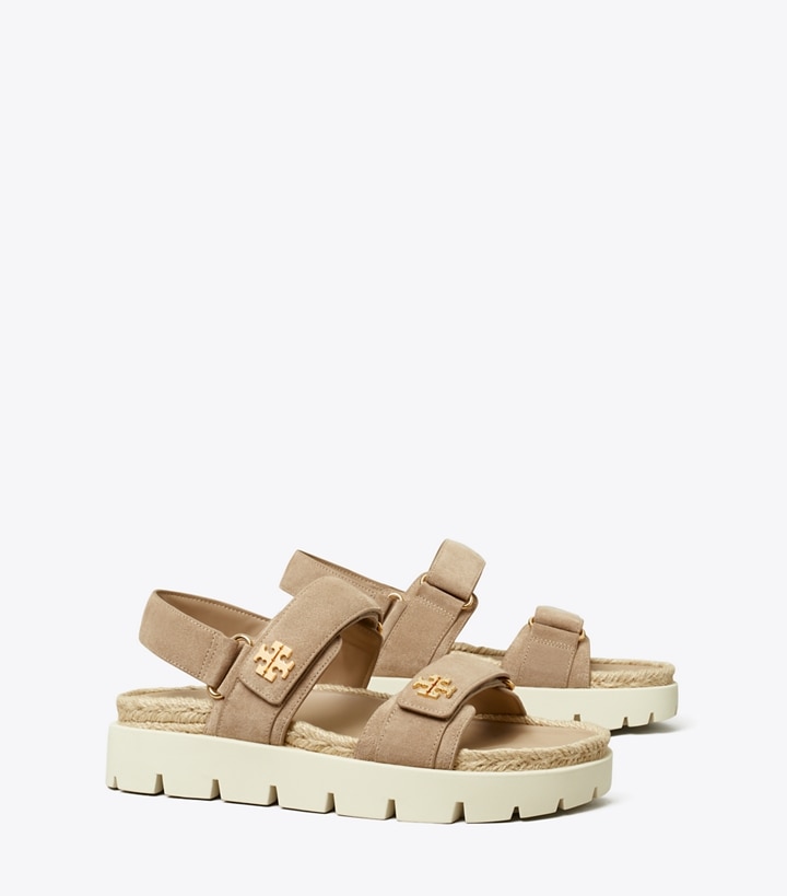 Tory Burch designer sandals Kira Sport Sandal in CERAMIC TAUPE angle