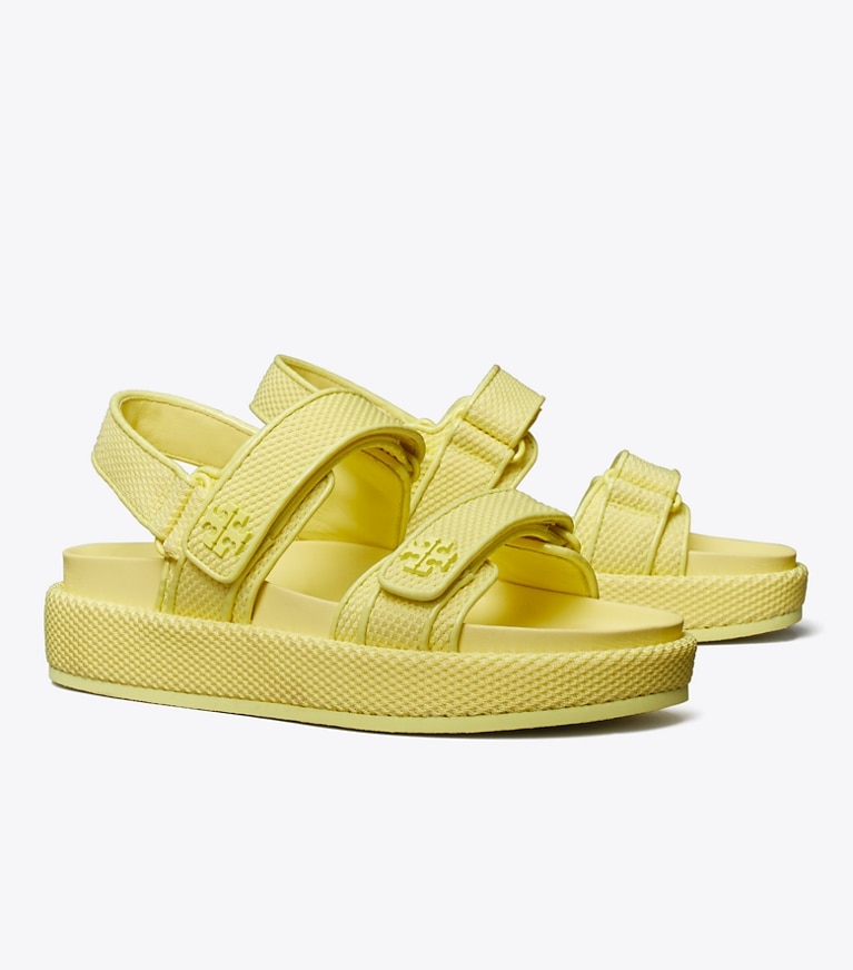 Tory Burch designer sandals Kira Sport Sandal in LEMON MIST / NEW IVORY angle