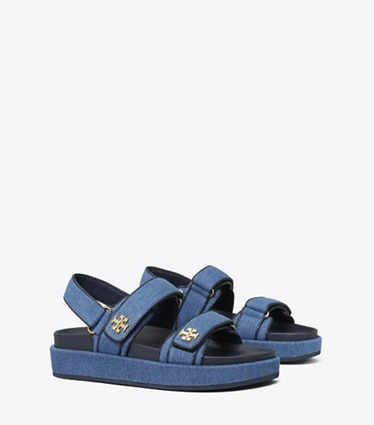 Blue tory burch flip flops best sale