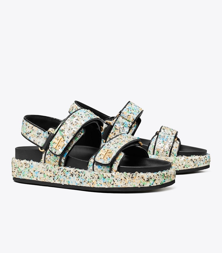 Tory Burch designer sandals Kira Sport Sandal in MULTI SEQUINS angle