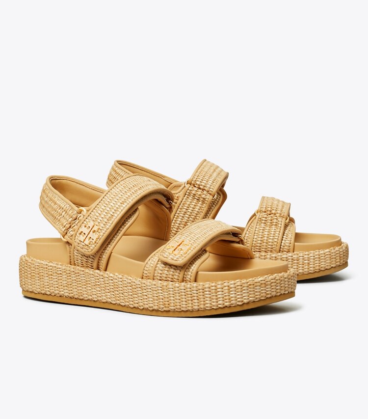 Tory Burch designer sandals Kira Sport Sandal in HAVANA SAND angle
