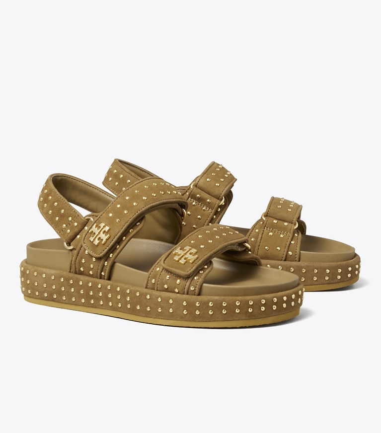 Tory Burch designer sandals Kira Sport Sandal in ALCE / GOLD angle