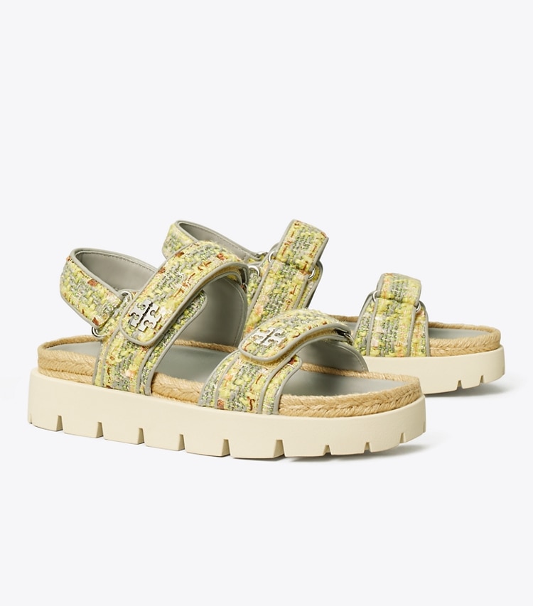 Tory Burch designer sandals Kira Sport Sandal in YELLOW MULTI / LOUTRE GRAY angle