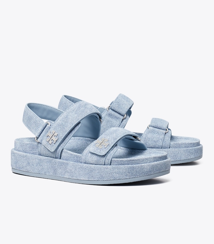 Tory Burch designer sandals Kira Sport Sandal in BLUE CLOUD angle