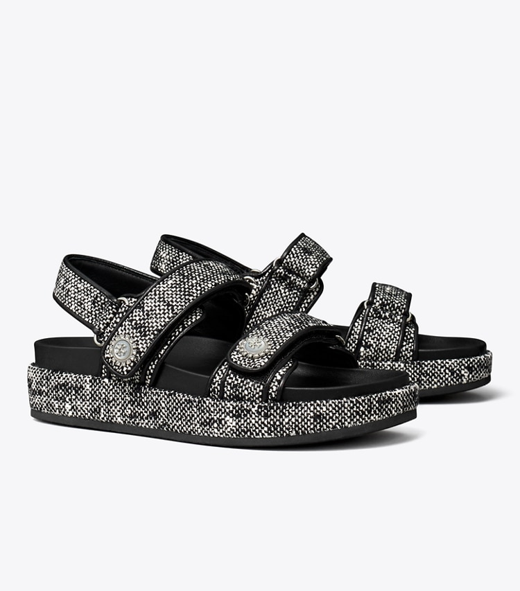 Tory Burch designer サンダル キラ スポーツ サンダル in PERFECT BLACK / NEW IVORY angle
