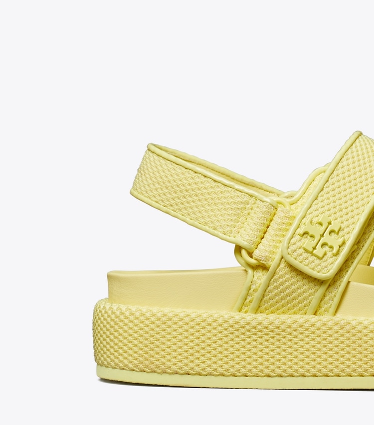 Tory Burch designer sandals Kira Sport Sandal in LEMON MIST / NEW IVORY detail