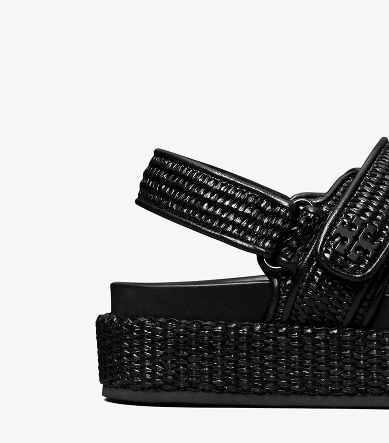 Tory Burch designer sandals Kira Sport Sandal in BLACK angle