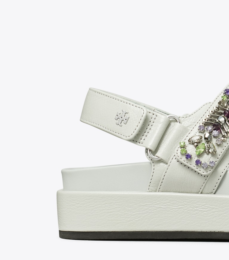 Tory Burch designer サンダル キラ スポーツ サンダル in FEATHER GRAY angle