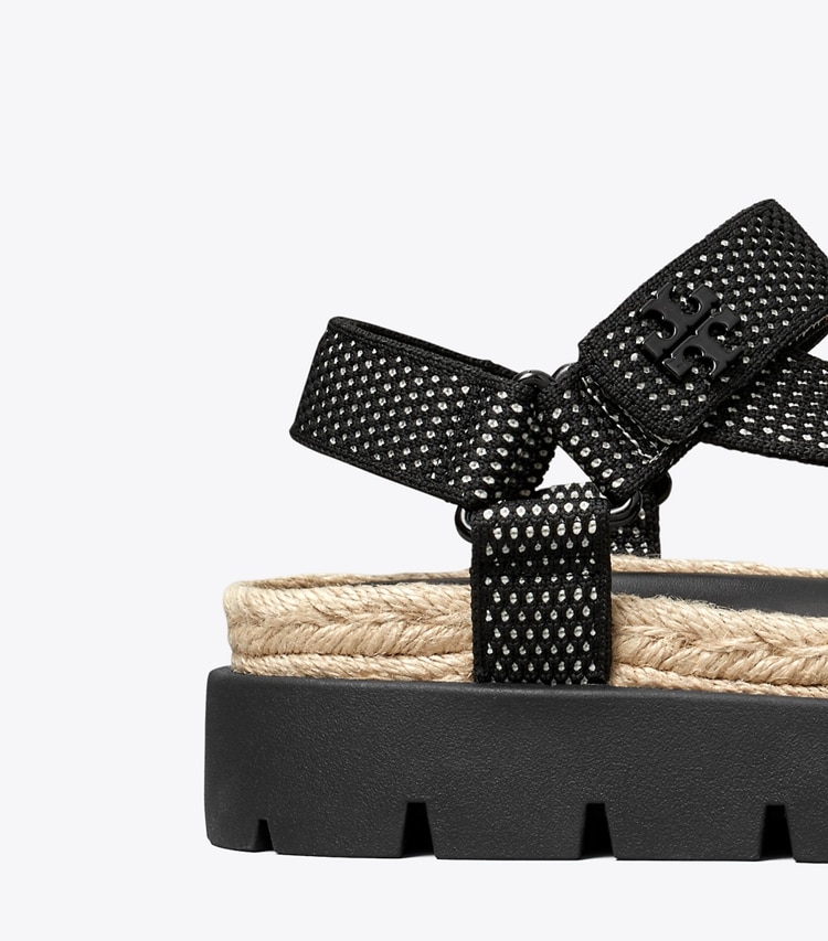 Tory Burch designer sandals Kira Sport Sandal in PERFECT BLACK / NEW IVORY / PERFECT BLACK detail