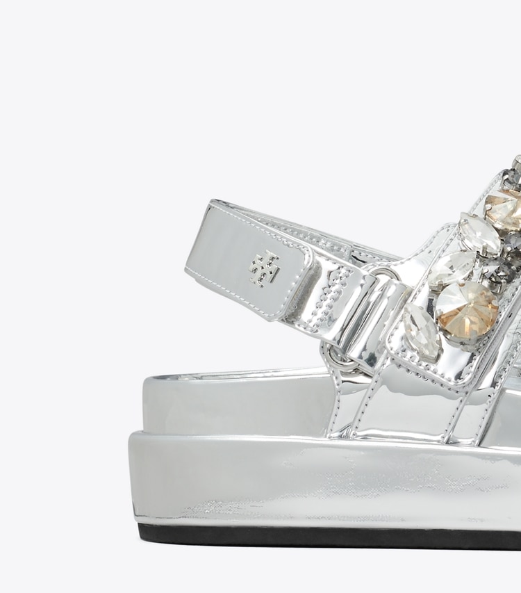 Tory Burch designer sandals Kira Sport Sandal in ARGENTO detail