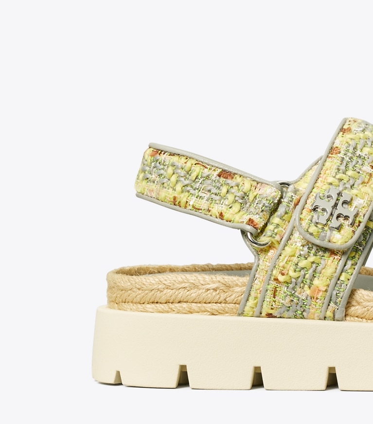 Tory Burch designer sandals Kira Sport Sandal in YELLOW MULTI / LOUTRE GRAY angle