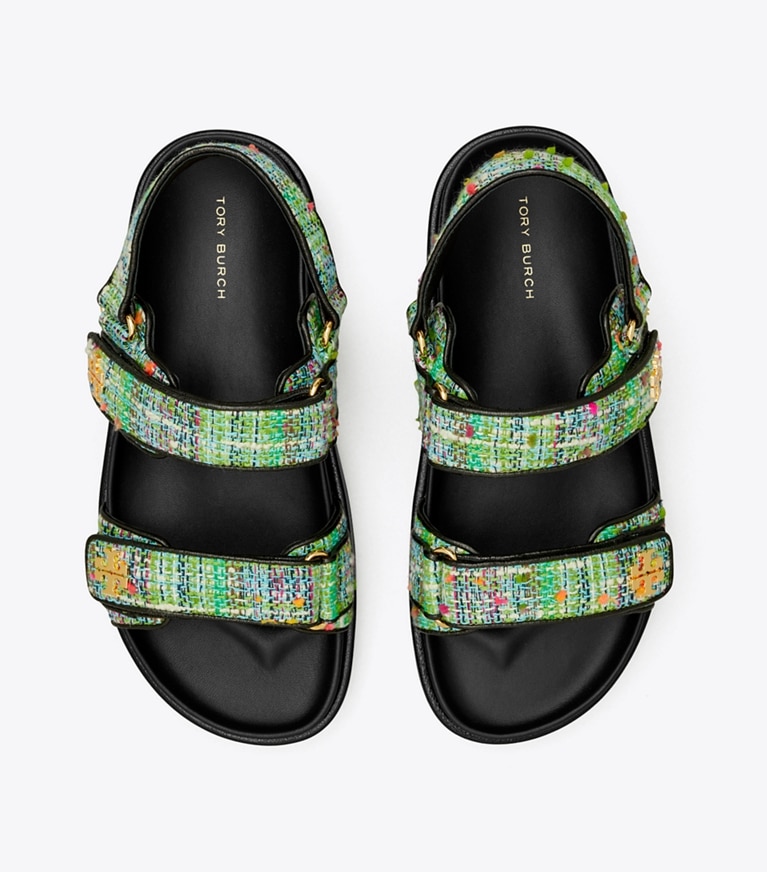 Multi colored tory burch sandals best sale