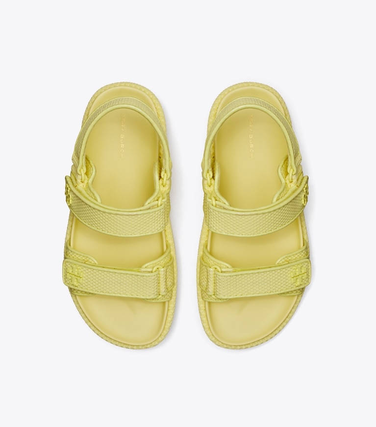 Tory Burch designer sandals Kira Sport Sandal in LEMON MIST / NEW IVORY angle