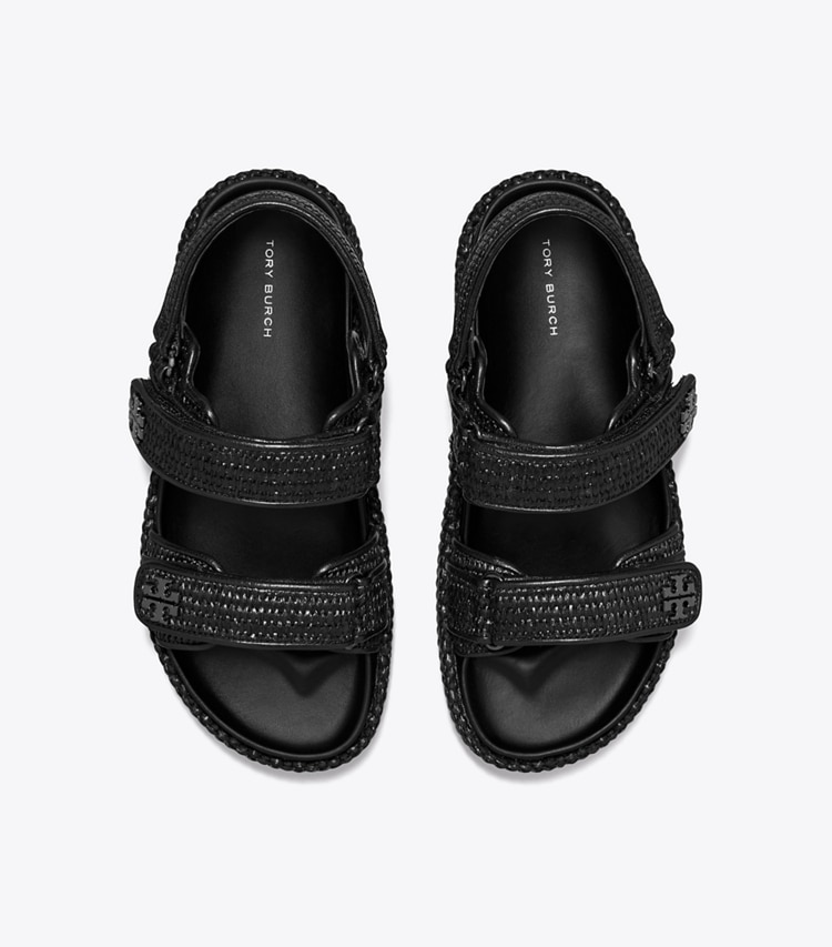 Tory Burch designer sandals Kira Sport Sandal in BLACK overhead
