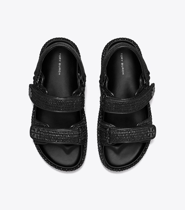 Tory Burch designer sandals Kira Sport Sandal in BLACK angle