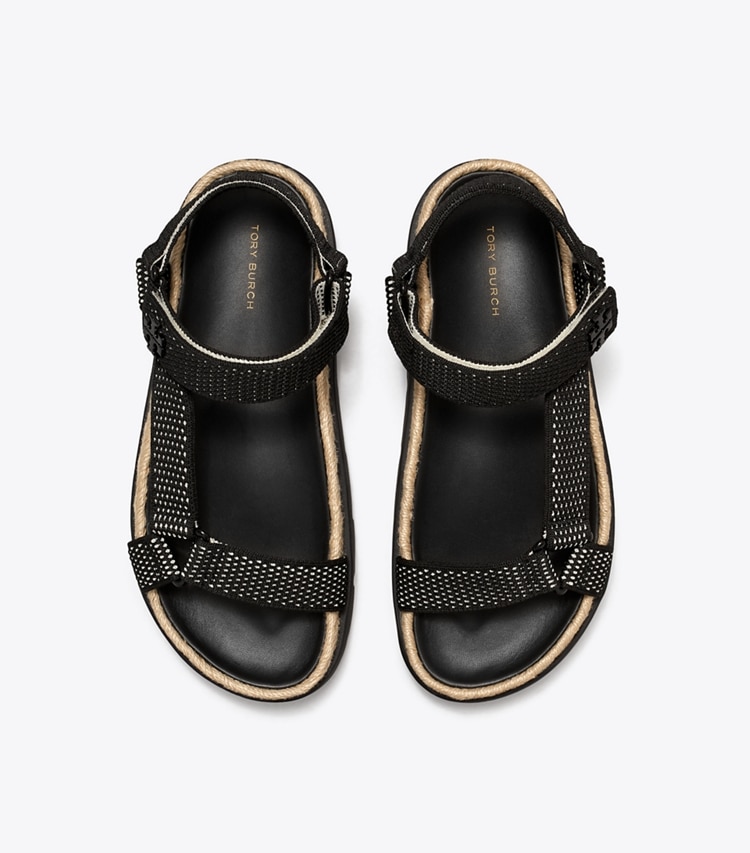 Tory Burch designer sandals Kira Sport Sandal in PERFECT BLACK / NEW IVORY / PERFECT BLACK overhead