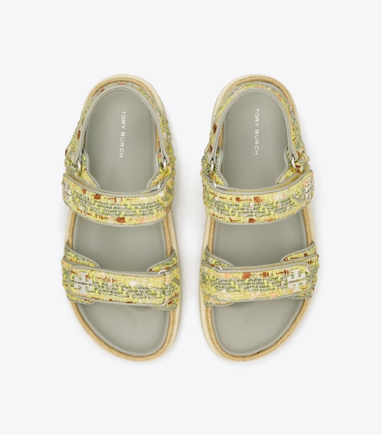 Tory Burch designer sandals Kira Sport Sandal in YELLOW MULTI / LOUTRE GRAY overhead