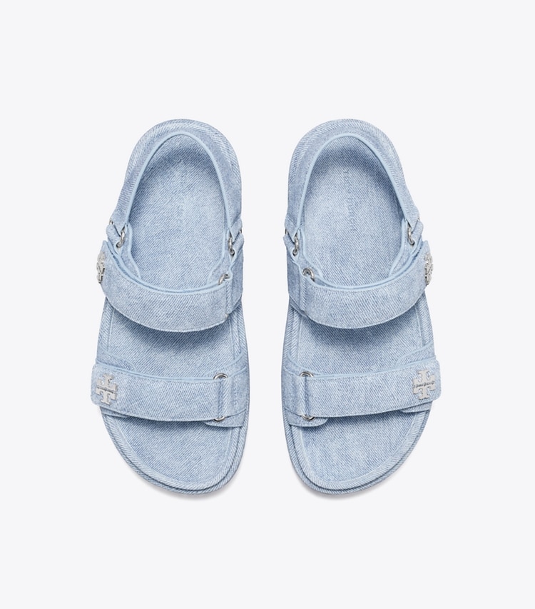 Tory Burch designer sandals Kira Sport Sandal in BLUE CLOUD overhead