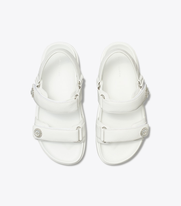 Tory Burch designer sandals Kira Sport Sandal in CLOUD / SILVER overhead