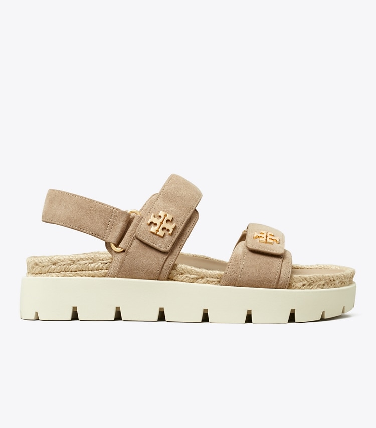 Tory Burch designer sandals Kira Sport Sandal in CERAMIC TAUPE side
