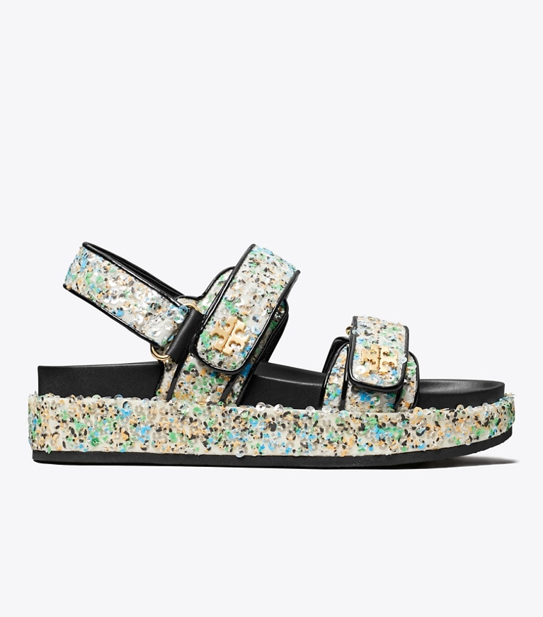 Tory Burch designer sandals Kira Sport Sandal in MULTI SEQUINS angle