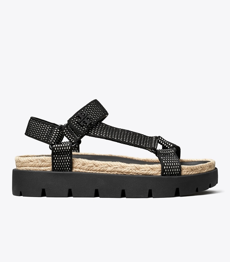 Tory Burch designer sandals Kira Sport Sandal in PERFECT BLACK / NEW IVORY / PERFECT BLACK side