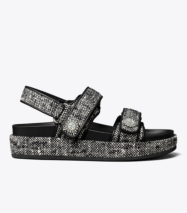 Tory Burch designer サンダル キラ スポーツ サンダル in PERFECT BLACK / NEW IVORY side