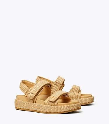 Tory Burch designer sandalen Kira Sport Sandale in HAVANA SAND angle