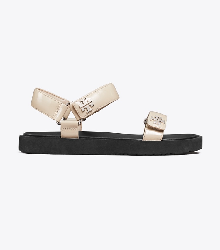 Tory Burch designer サンダル キラ スポーツ スリム サンダル in STONE GRAY / BLACK / SILVER side