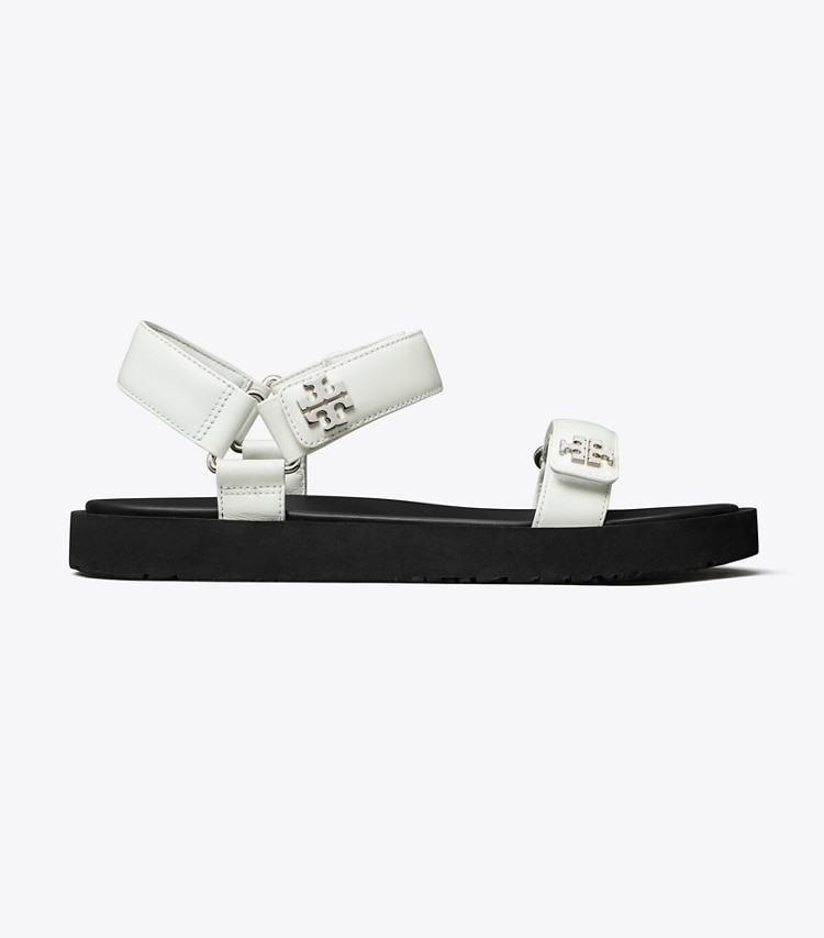 Tory Burch designer sandals Kira Sport Slim Sandal in WHITE / PERFECT BLACK / SILVER side