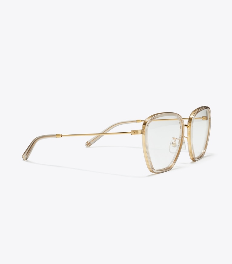 Tory Burch designer sunglasses & eyewear Kira Square Eyeglasses in CLEAR front
