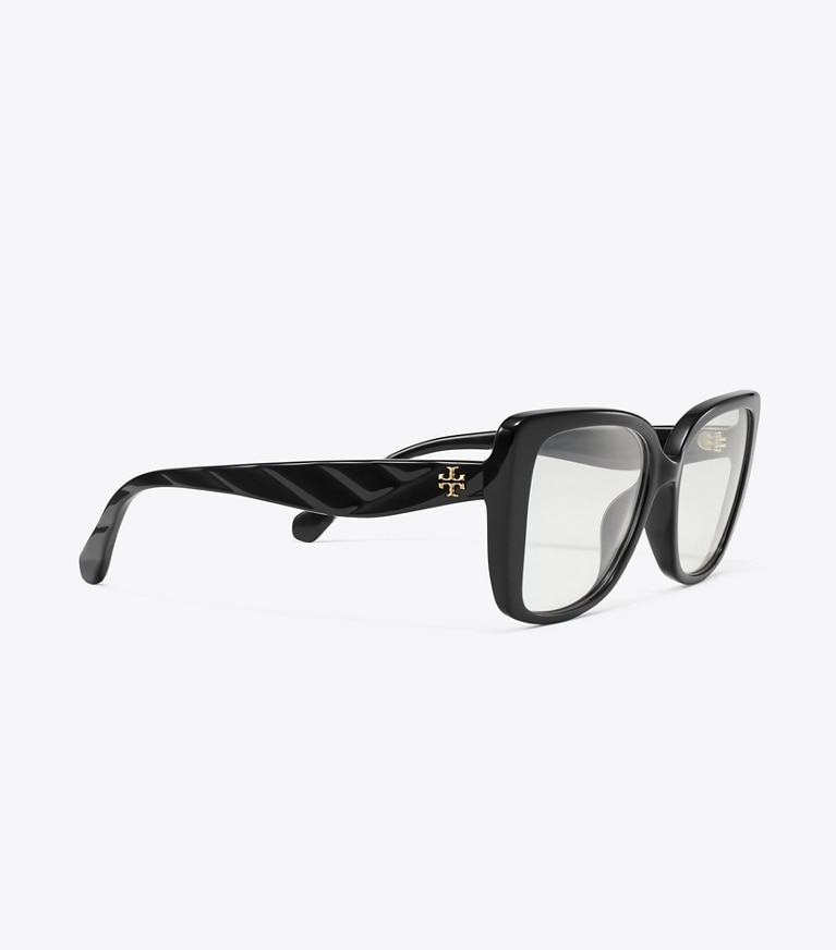 Tory Burch designer sunglasses & eyewear Kira Square Eyeglasses in BLACK front
