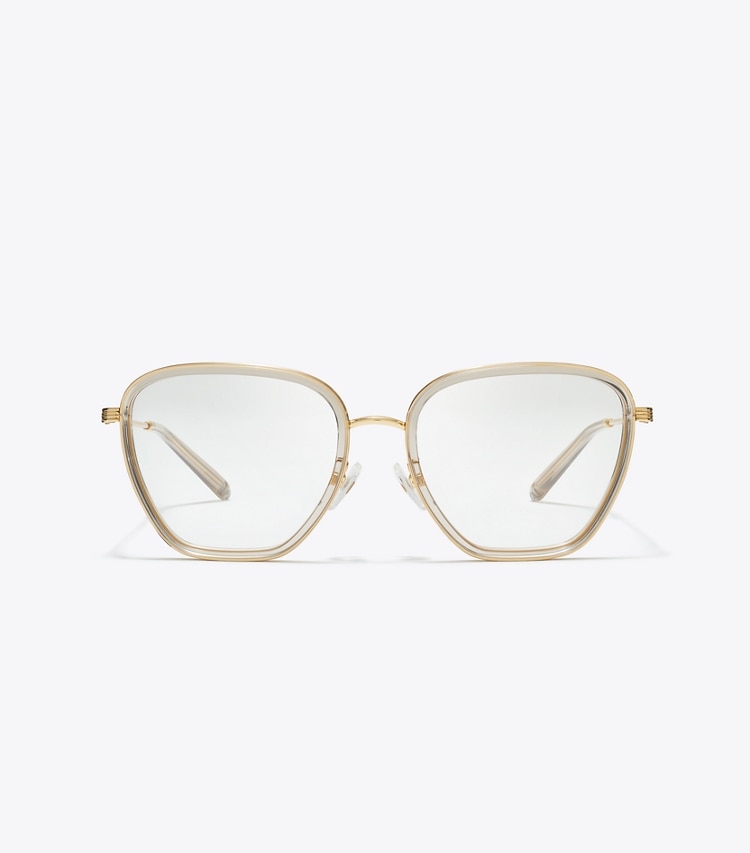 Tory Burch designer sunglasses & eyewear Kira Square Eyeglasses in CLEAR front