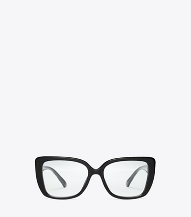 Tory Burch designer sunglasses & eyewear Kira Square Eyeglasses in BLACK front