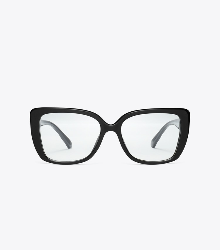Tory Burch designer sunglasses & eyewear Kira Square Eyeglasses in BLACK front