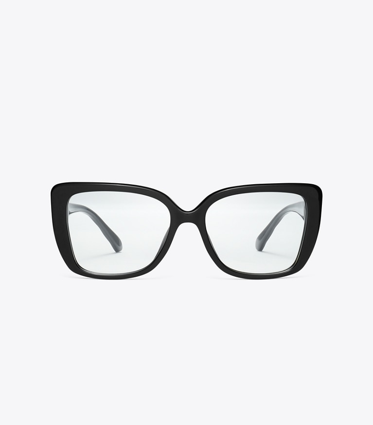 Tory Burch designer sunglasses & eyewear Kira Square Eyeglasses in BLACK front